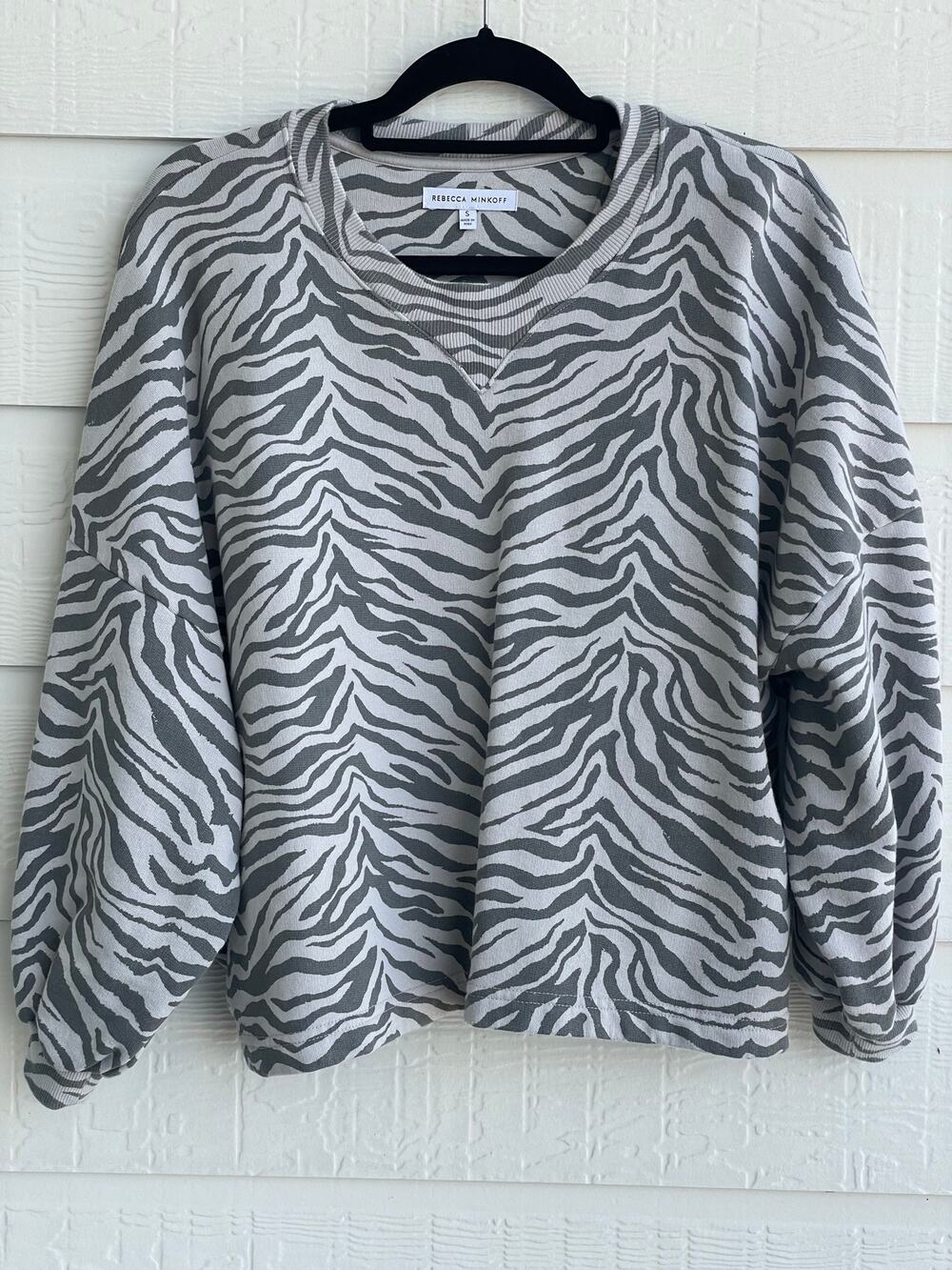 Rebecca Minkoff 100% Cotton Zebra sweatshirt "rosie" SM